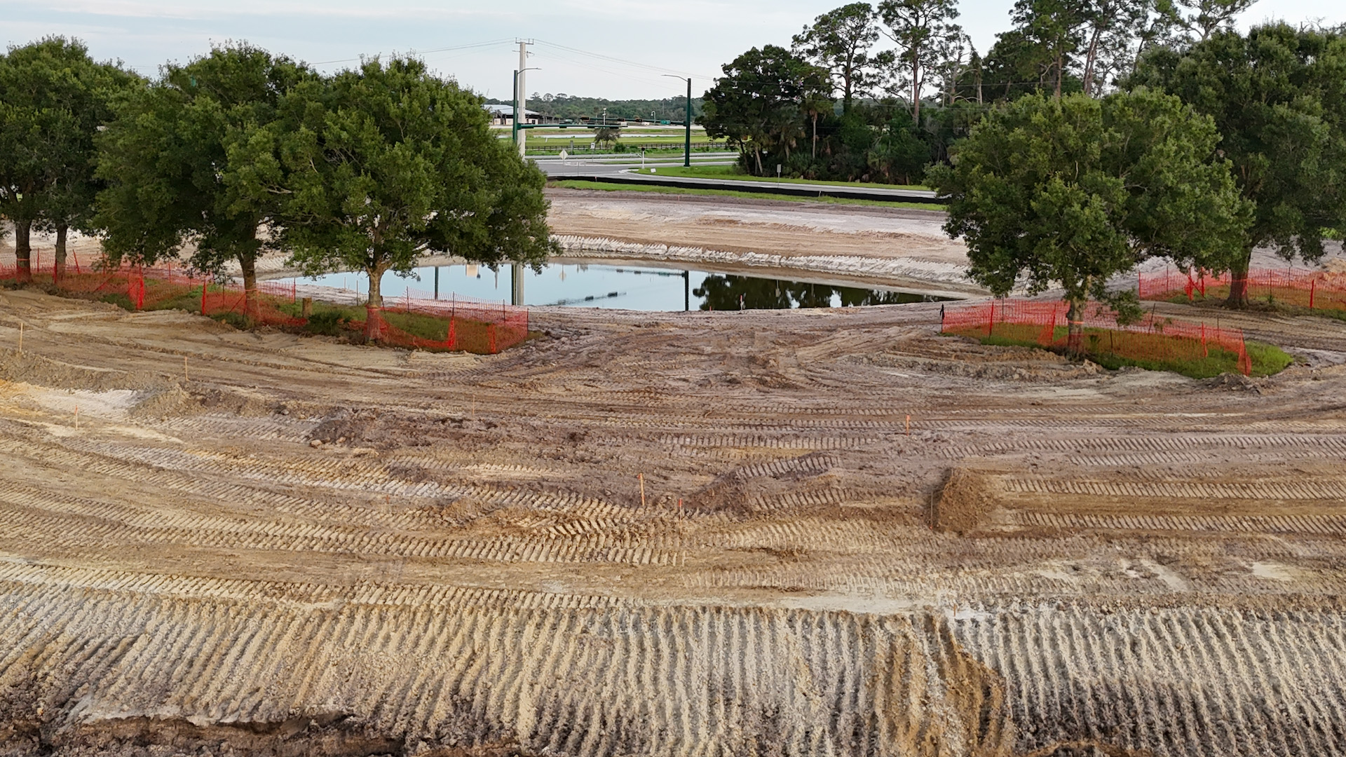 Trees cleared and the land opened along the front of the property